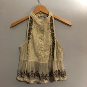 Ecote Gold Embroidered Top